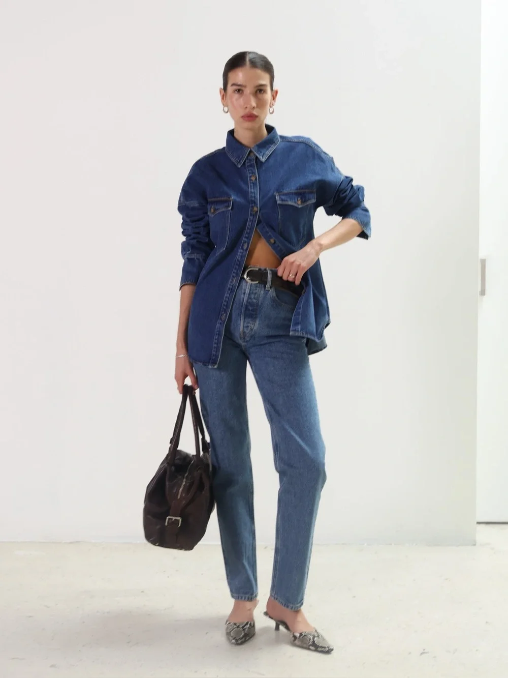 Etica leia $238 Classic High-Rise Blue Denim Jeans mother agolde cos ruti 27 ayr